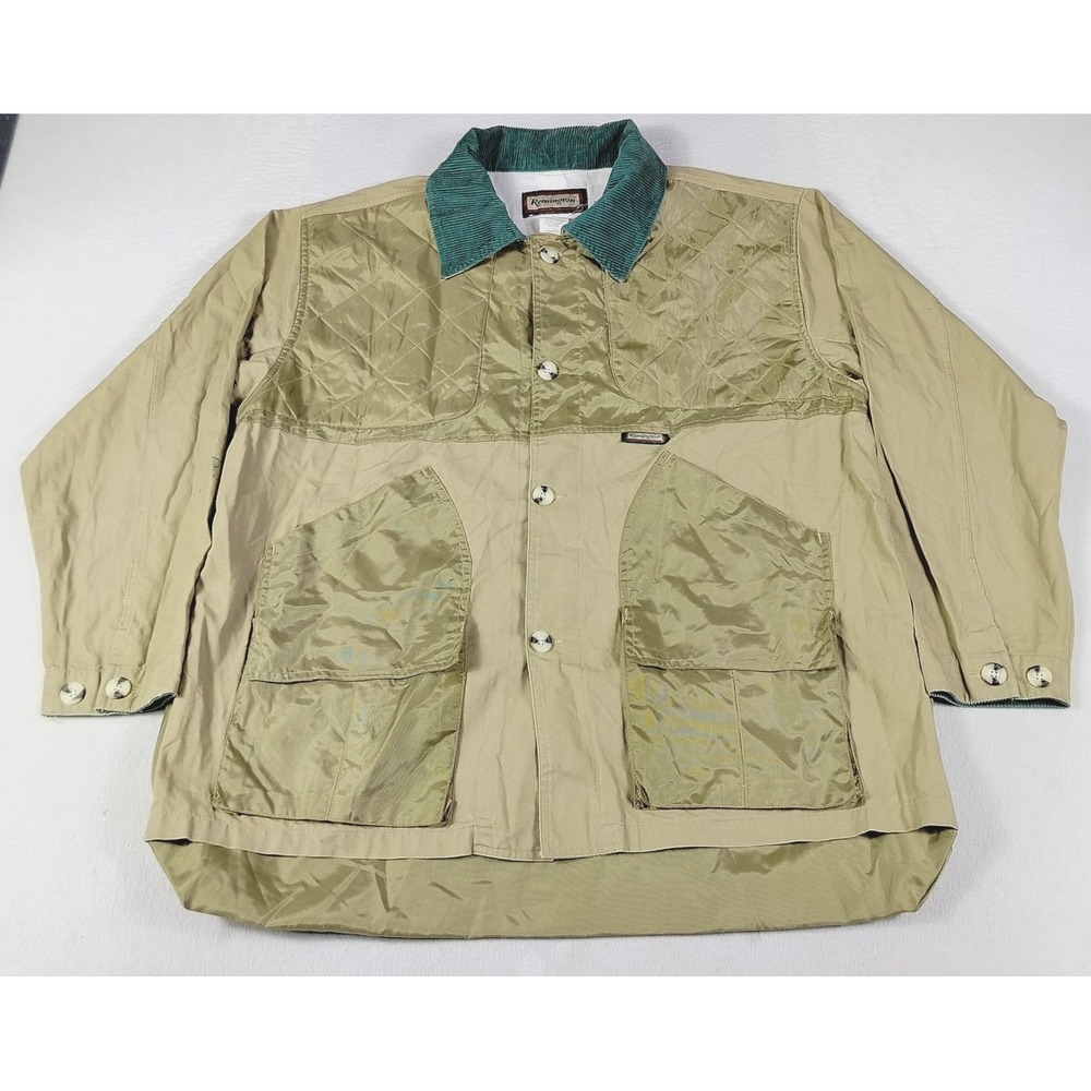 Vintage Remington Jacket Mens Large Beige Canvas Hunting Field Game Bag Outdoor